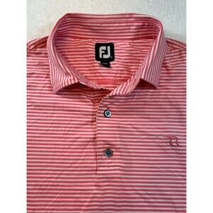 FootJoy FJ Mens Golf Polo Shirt Pink Stripe Size XL RR logo